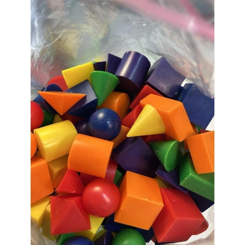 215 Lot 3D Plastic Geometric Shapes Block Math Teacher Manipulative Learning Toy